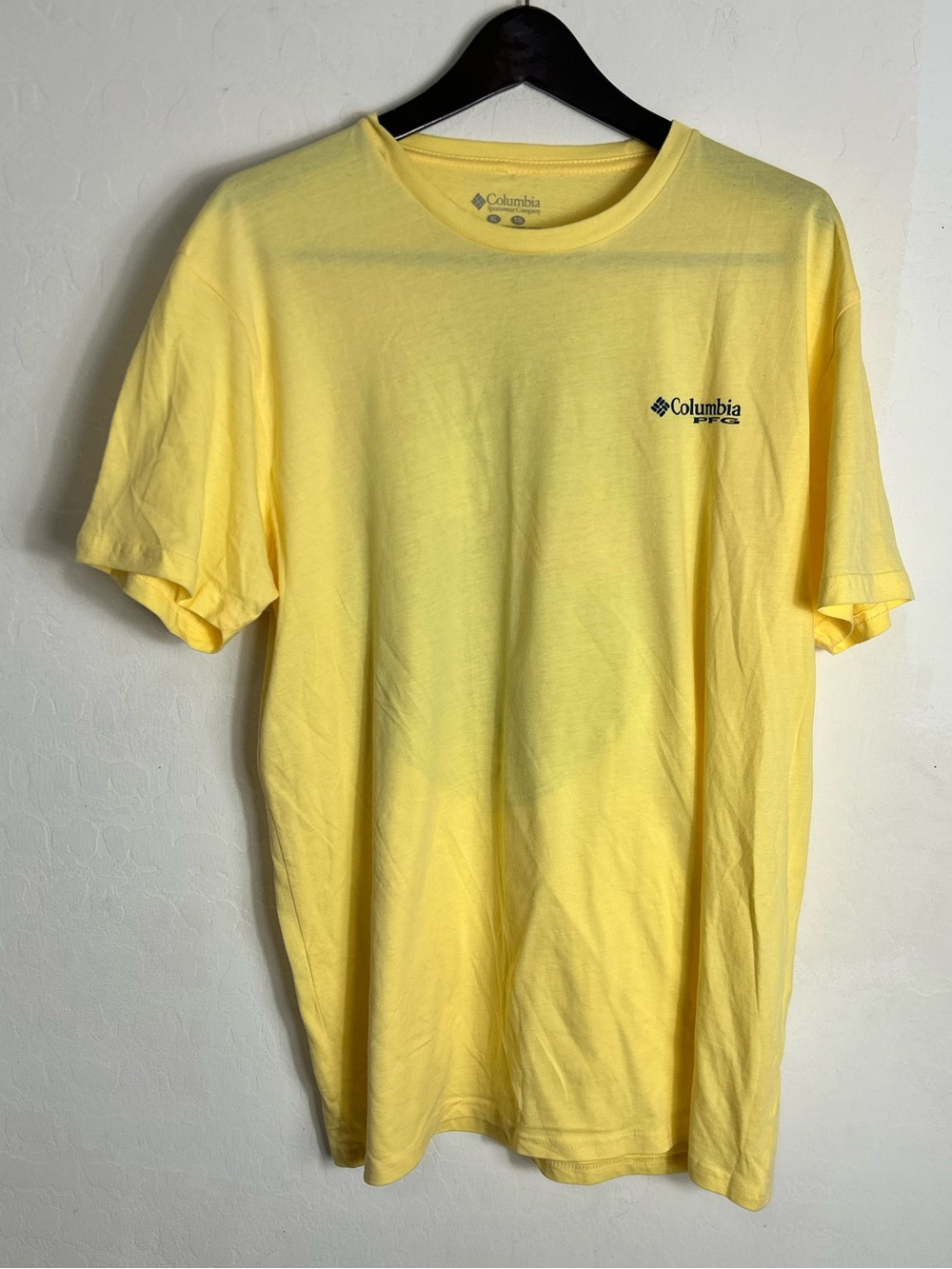 Columbia PFG Men’s Light Yellow Short-Sleeve Crew Tee Fishing Shirt